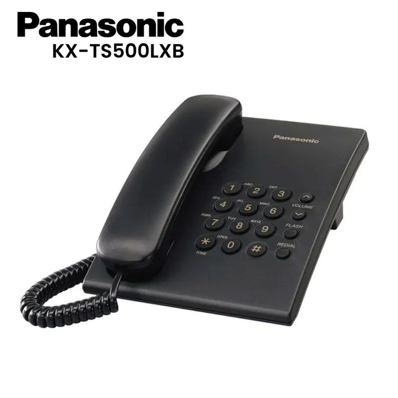 PANASONIC - Teléfono Fijo Panasonic Alámbrico KX-TS500LXB -  Negro