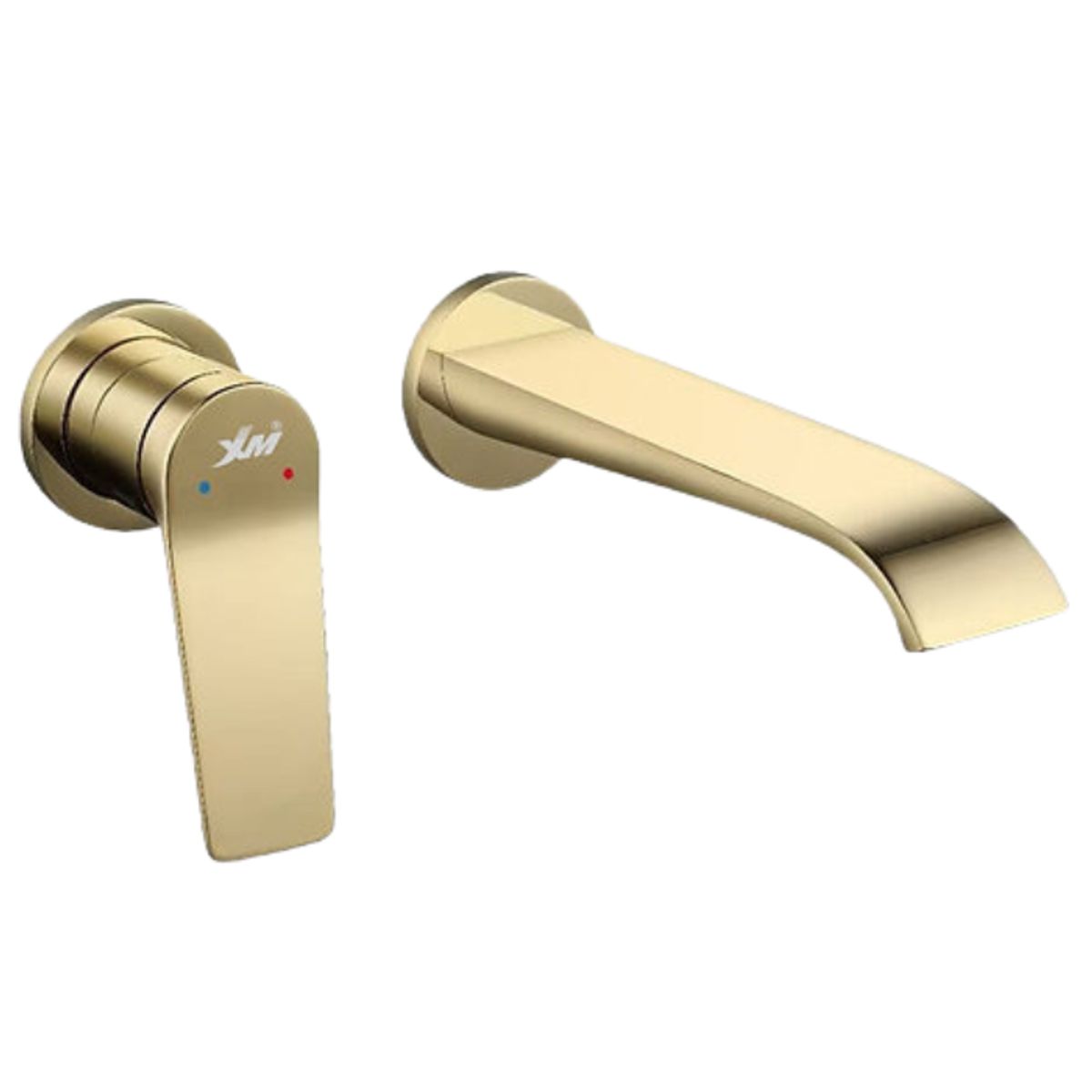 XM - MEZCLADORA MONOCOMANDO DE LAVATORIO A PARED DORADO M7407