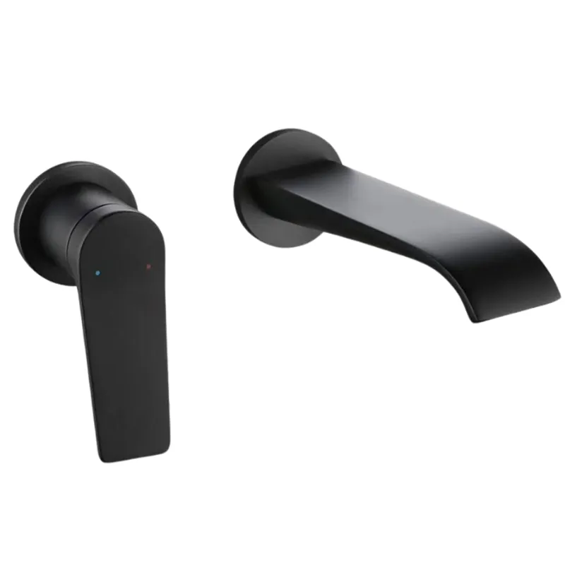 XM - MEZCLADORA MONOCOMANDO DE LAVATORIO A PARED NEGRO M7401