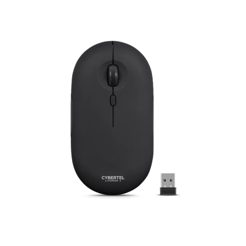 CYBERTEL - Mouse Inalámbrico Livorno 3 Black CYB M502B-3M BT WiFi Cybertel