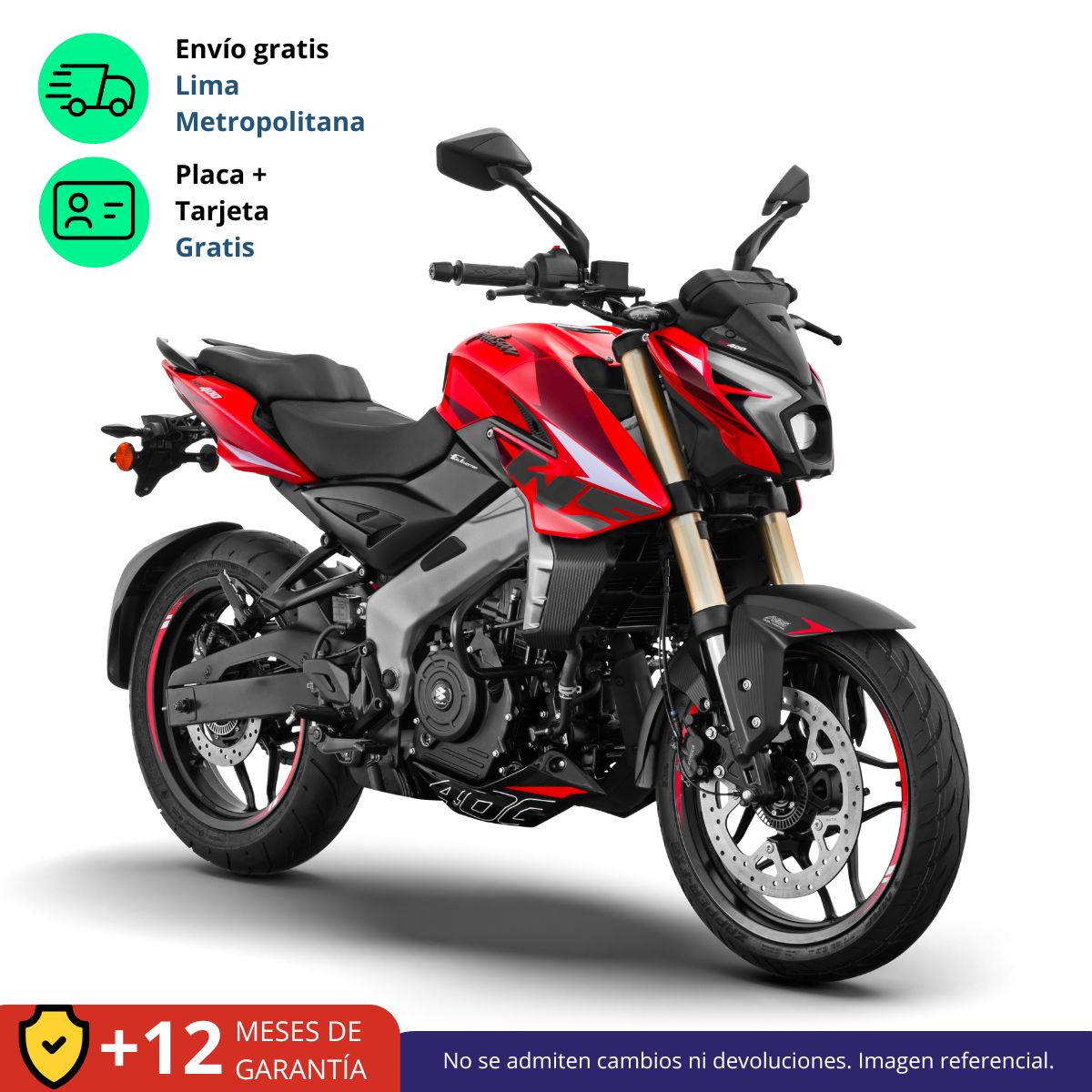 BAJAJ - MOTO PULSAR NS 400 Z - ROJO / NEGRO