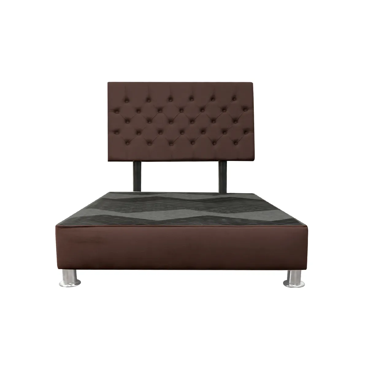 MUEBLES MACRUMO - Cama tapizada Verona - 2 Plz - Color Marrón