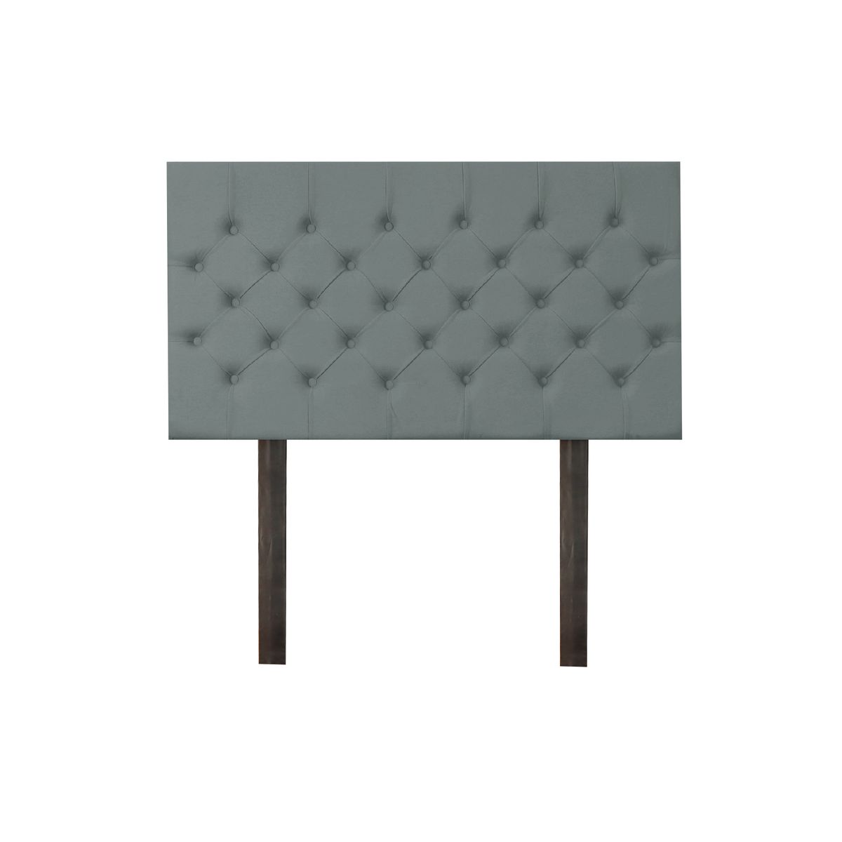 MUEBLES MACRUMO - Cama tapizada Verona- Queen - Color gris oscuro