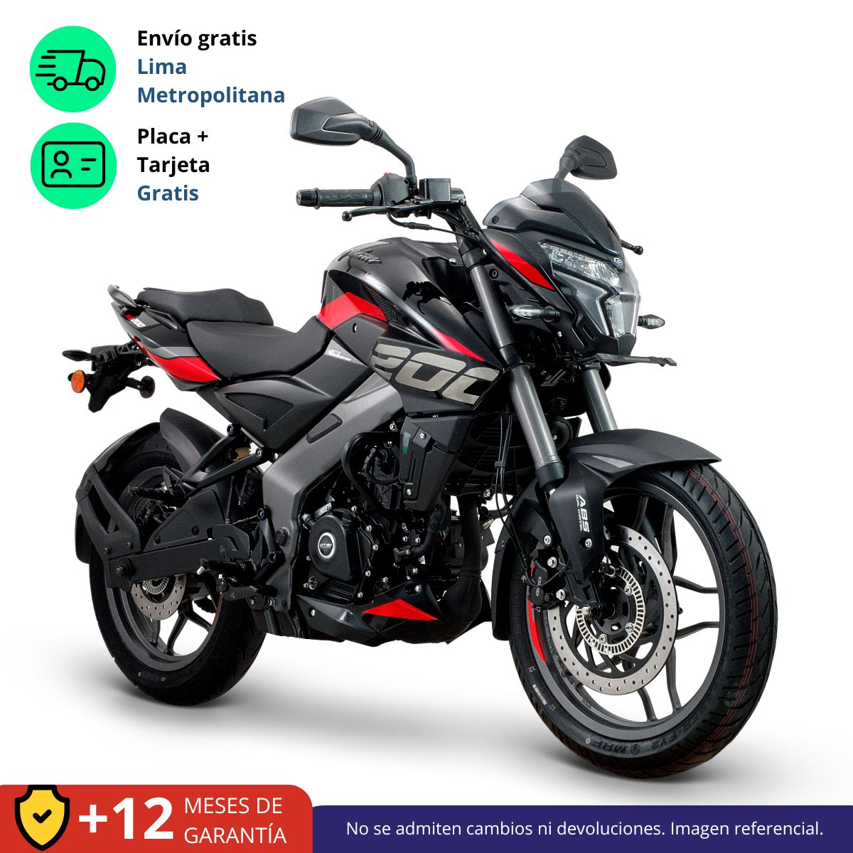 BAJAJ - MOTO PULSAR NS 400 Z - NEGRO / ROJO