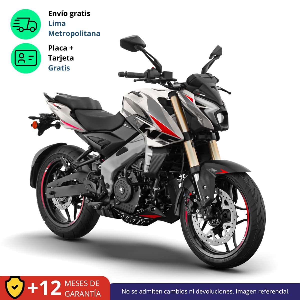 BAJAJ - MOTO PULSAR NS 400 Z - BLANCO / ROJO