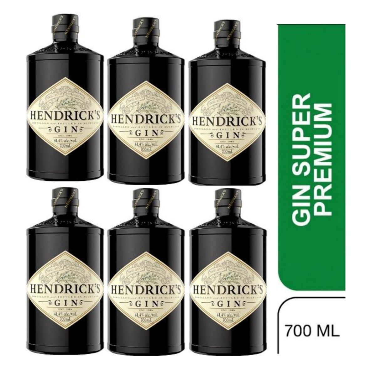 HENDRICKS - Gin HENDRICKS BOTELLA 700ml - 6 UND
