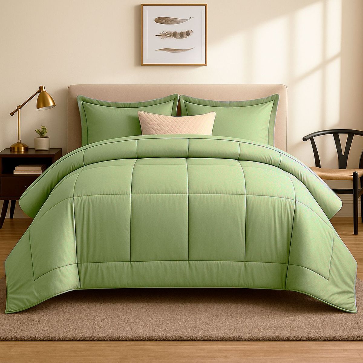 GENERICO - EDREDON 1.5 PLAZA COOZY SET CUADROS PERU PIMA + FUNDAS DE ALMOHADA