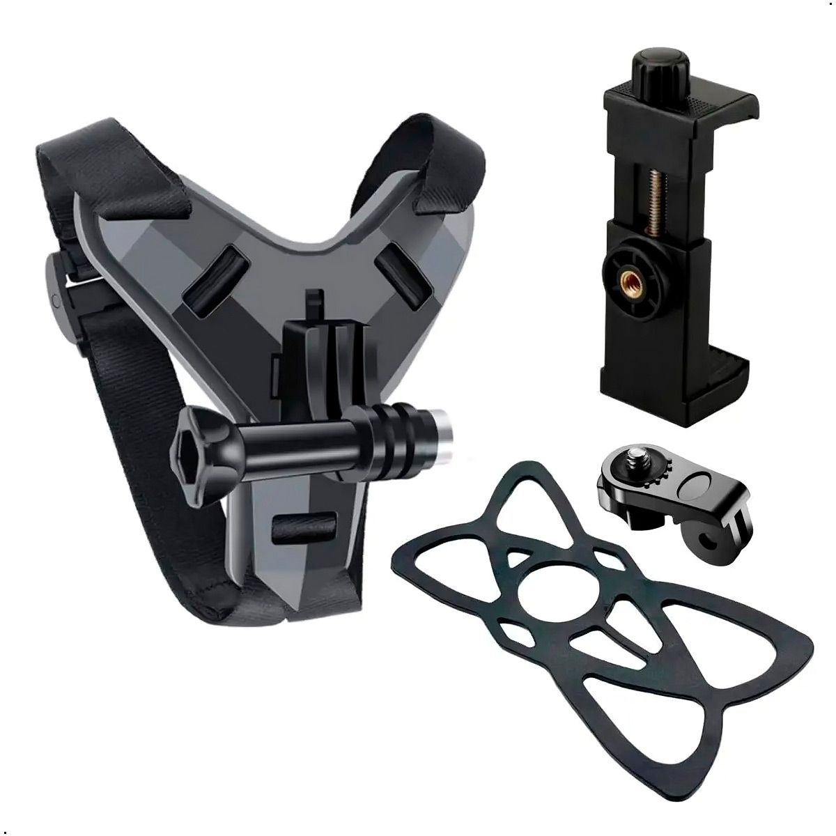 GENERICO - Soporte Camara Accion Gopro Celular Para Casco De Moto