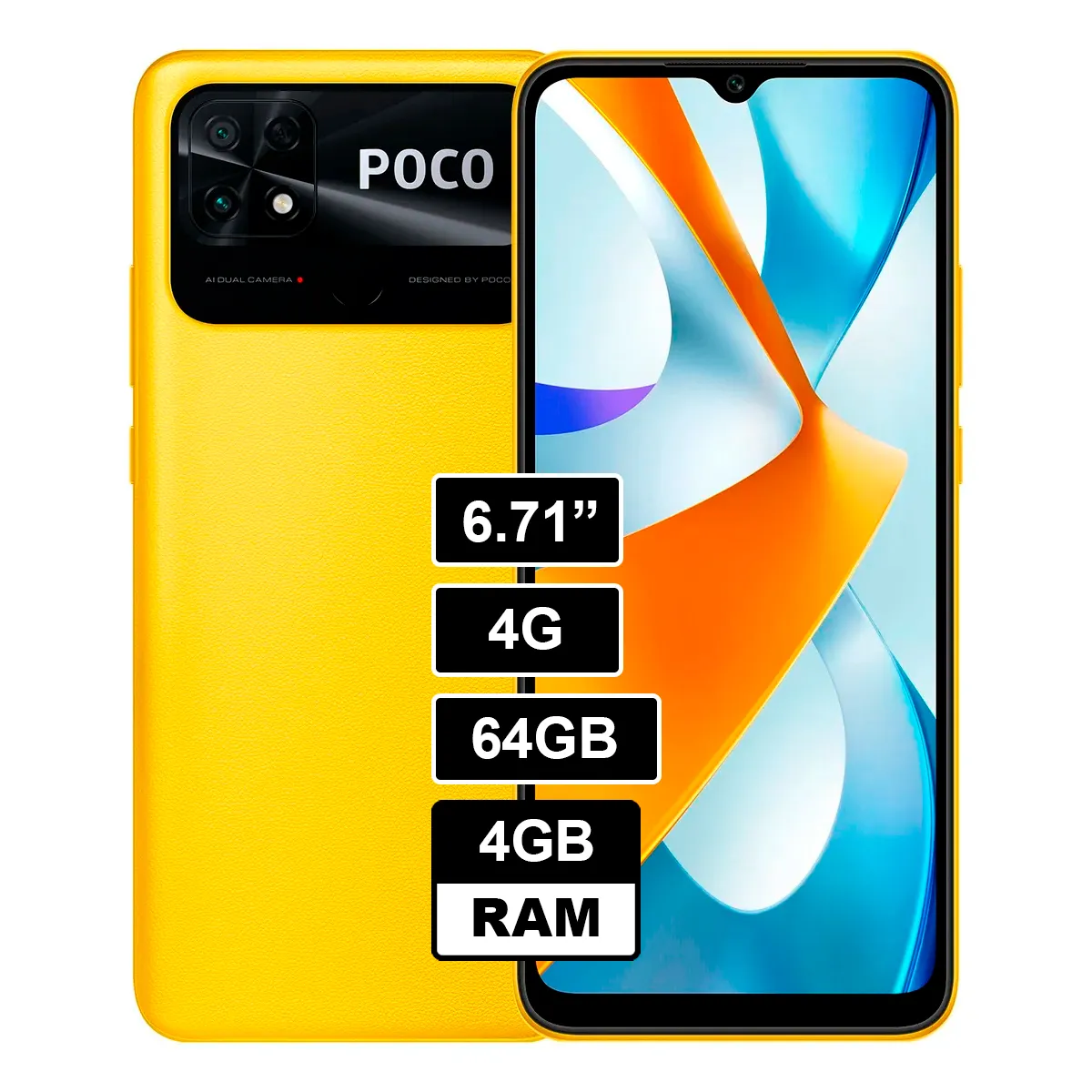XIAOMI - Celular Xiaomi Poco C40 64 GB 4 GB RAM AMARILLO