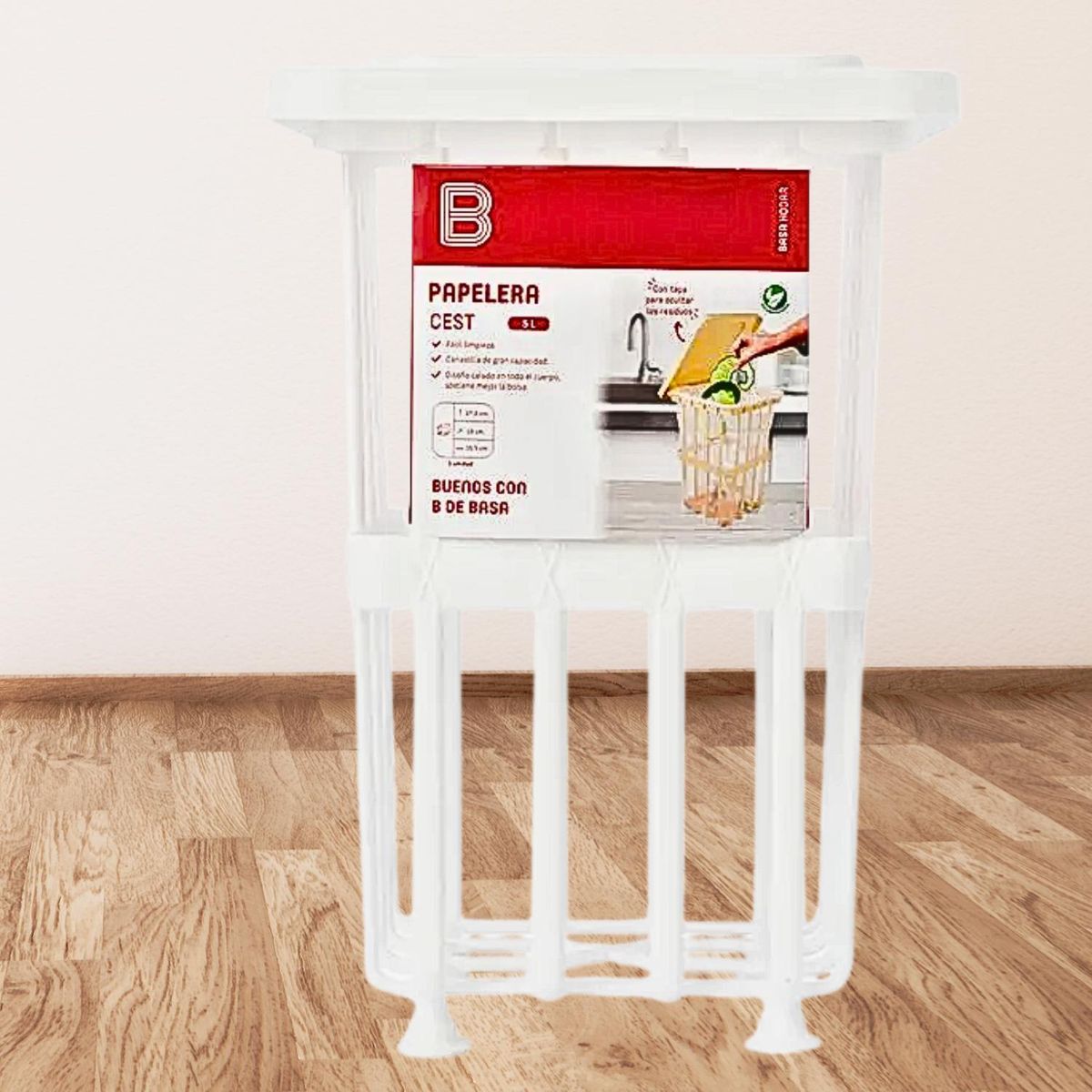 BASA - Papelera Cest Calada  5  L - Blanco