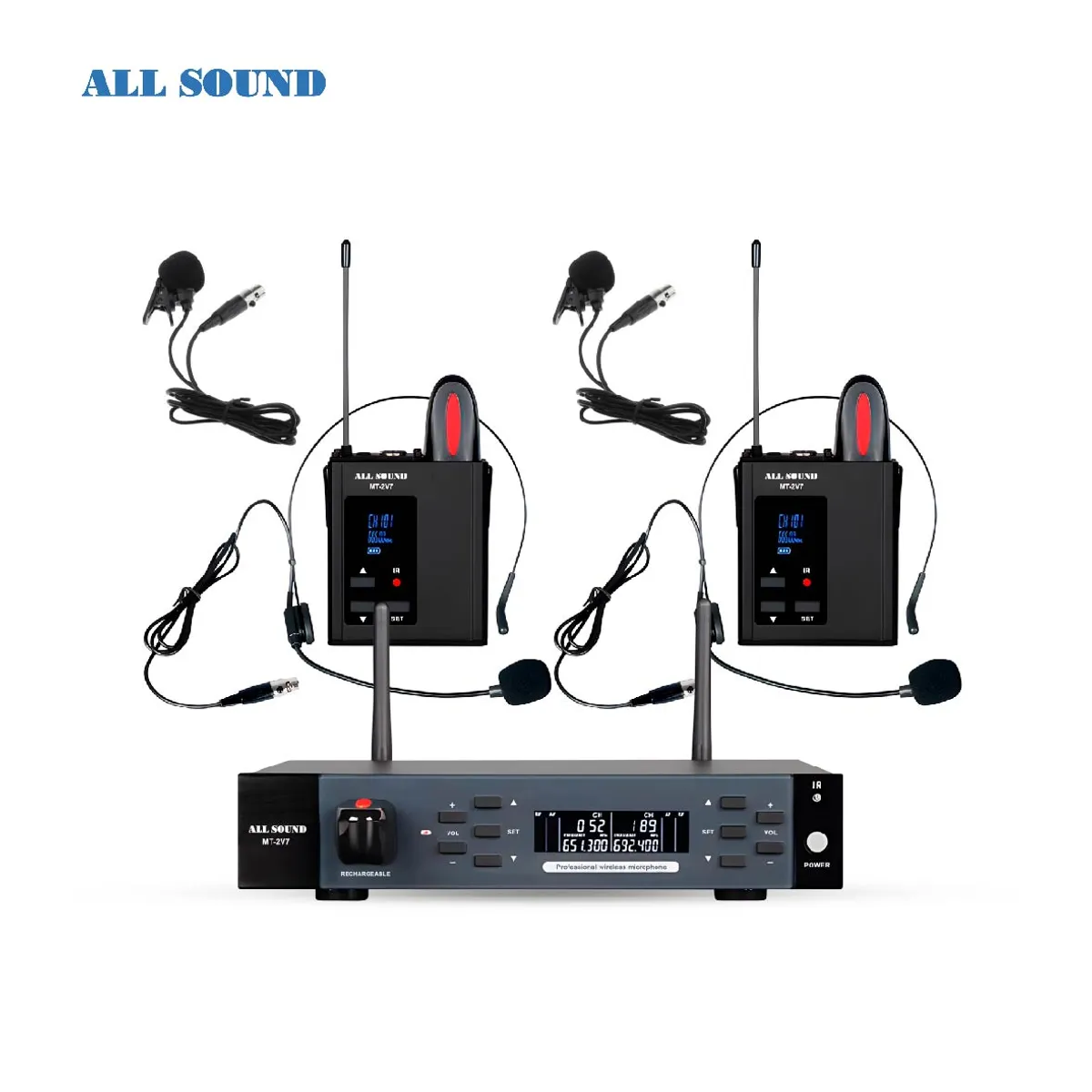 ALL SOUND - DOBLE VINCHERO PROFESIONAL ALL SOUND PARA EVENTOS SERIE MT-2V7