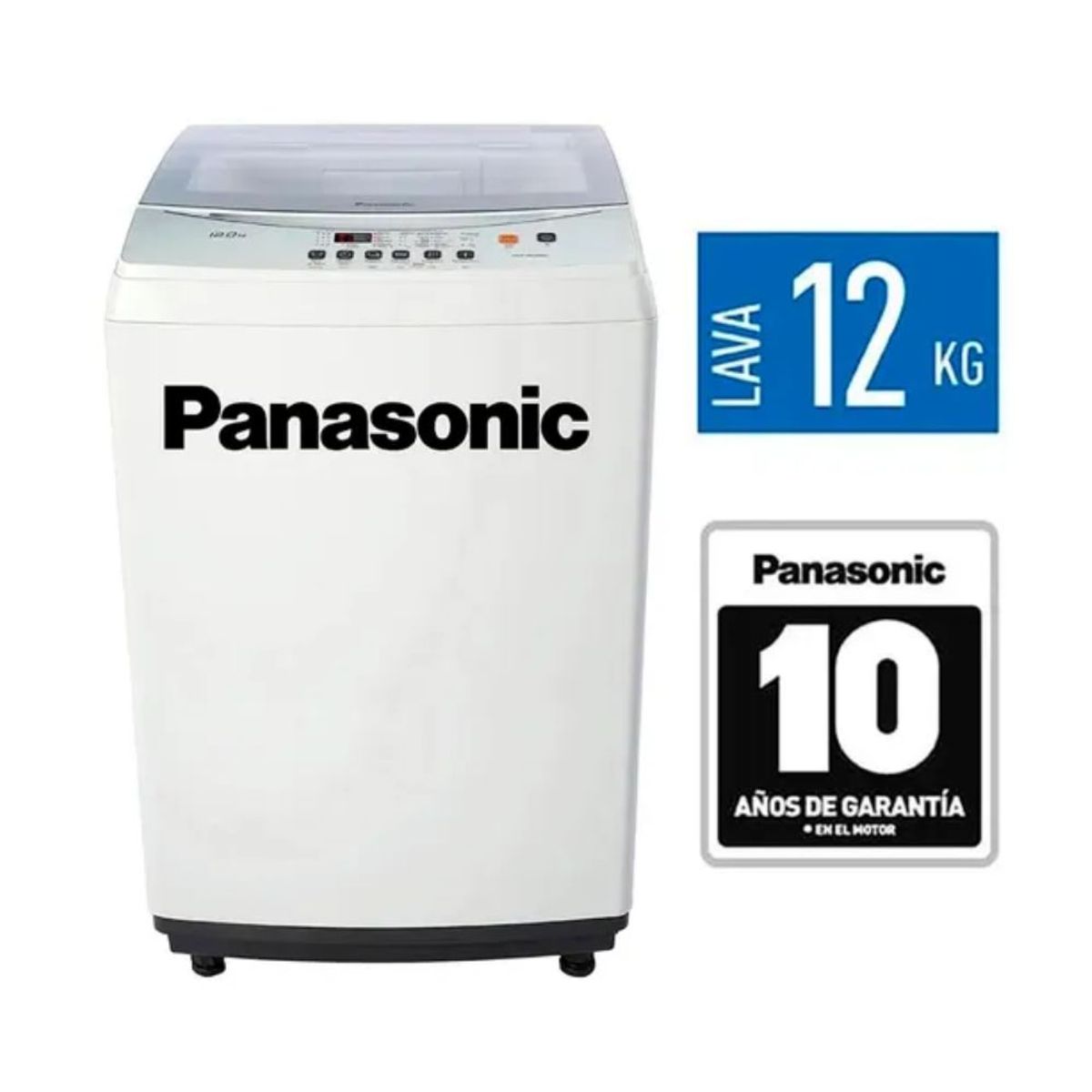PANASONIC - Lavadora Panasonic NA-F120L6WRH Automática Carga Superior 12 Kg Blanco