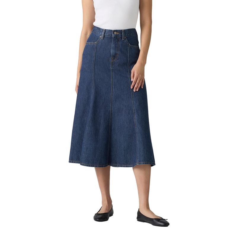 LEVIS - Falda Mujer Fit And Flare Skirt Azul Levis
