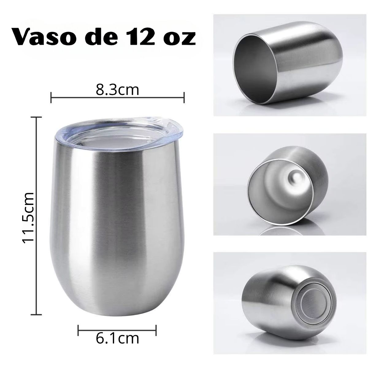 PENTHA - Mug Vaso Térmico para Café 350ml Plateado