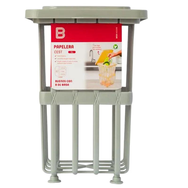 BASA - Papelera Cest Calada  5  L - Gris