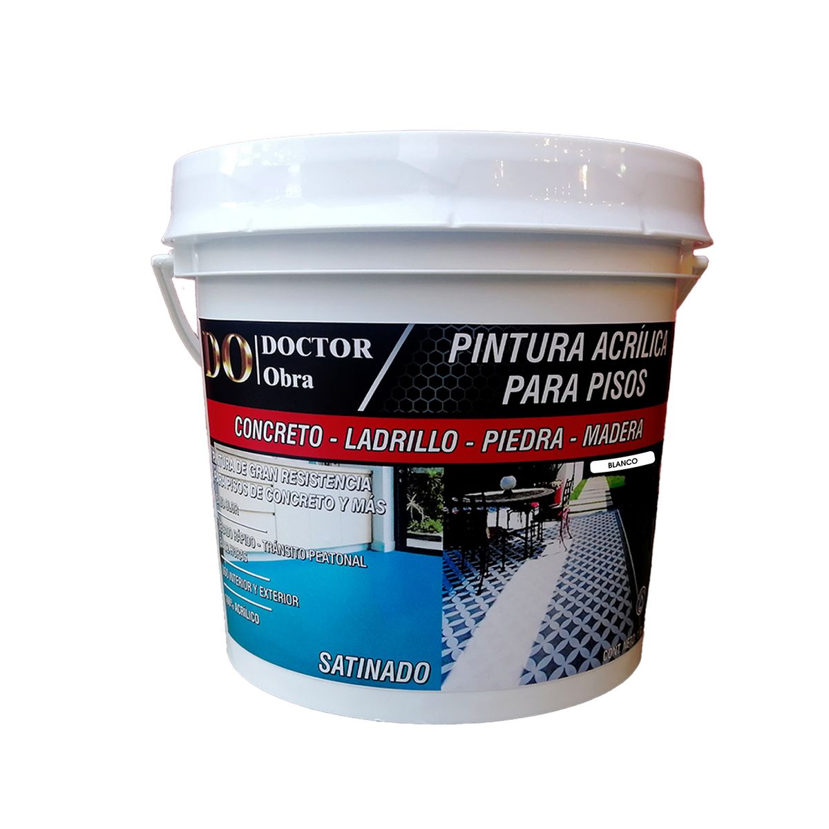 DO DOCTOR OBRA - PINTURA ACRÍLICA PARA PISOS CERÁMICOS BLANCO 2 GALONES