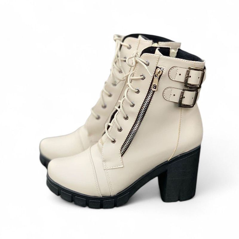 GENERICO - Botin Mujer Cierre Taco 7 2086L-60 Color Beige