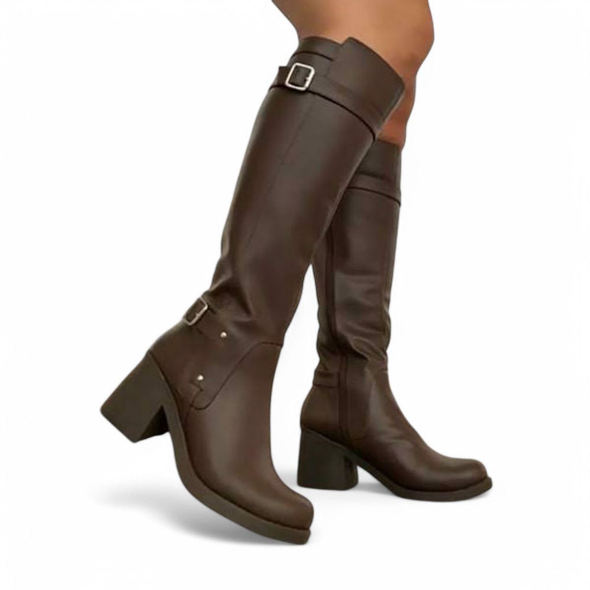 GENERICO - Botin Mujer Correa Tobilla Taco 7 2086L-70 Color Marron