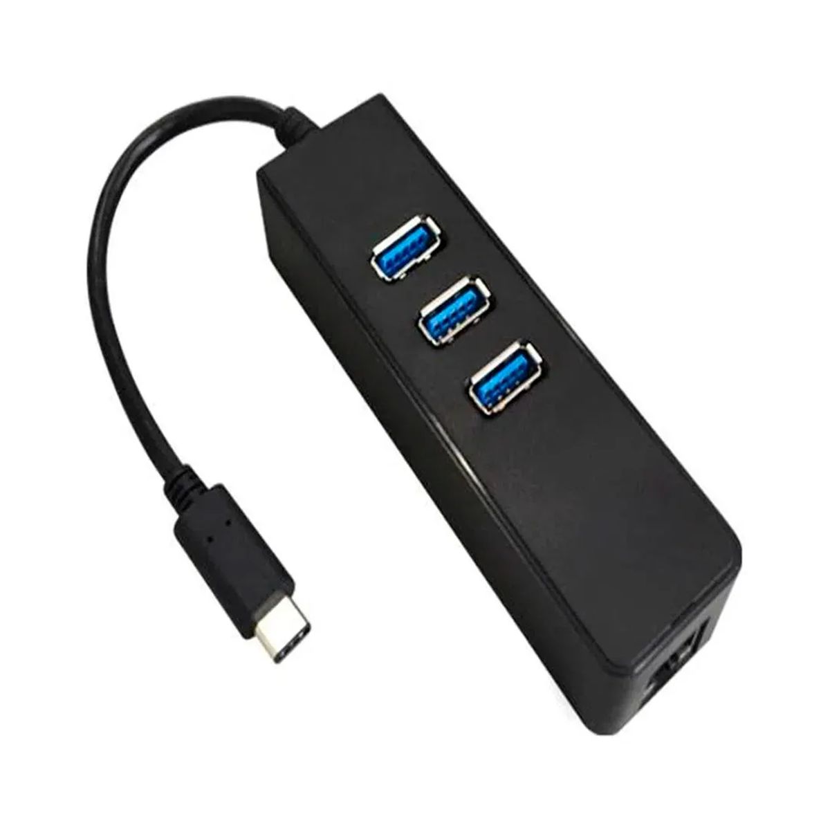 GENERICO - Adaptador USB Tipo C a RJ45 Ethernet + Hub USB 3 Puertos