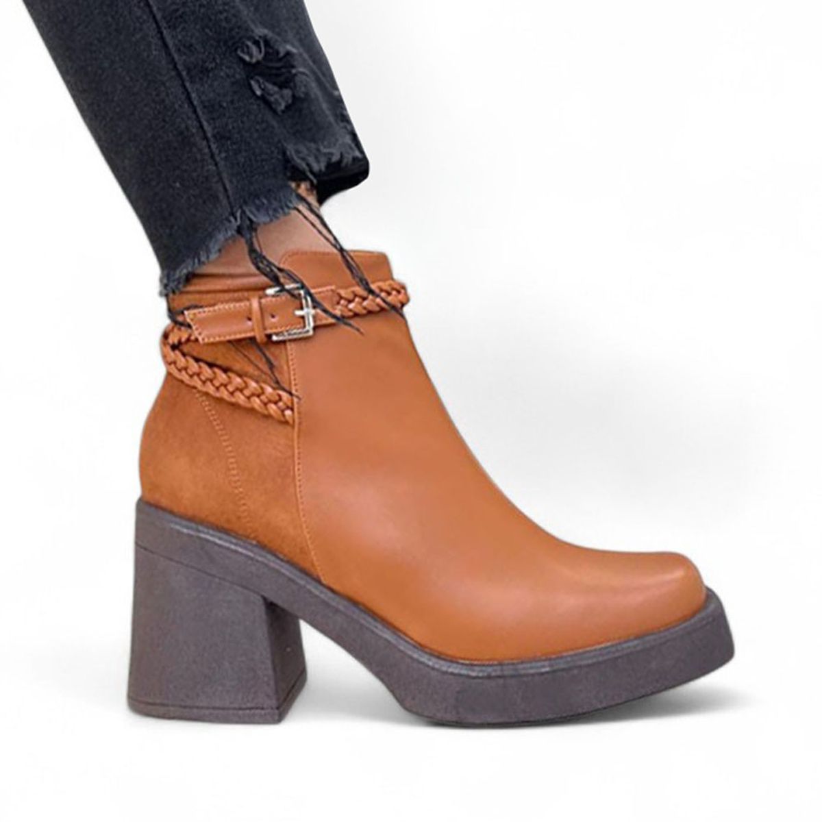 GENERICO - Botin Mujer Gamuza Posterior Baja 7 2086L-60 Color Camel