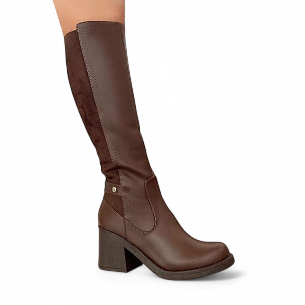 GENERICO - Botin Mujer Gamuza Posterior Taco 7 2086L-70 Color Marron