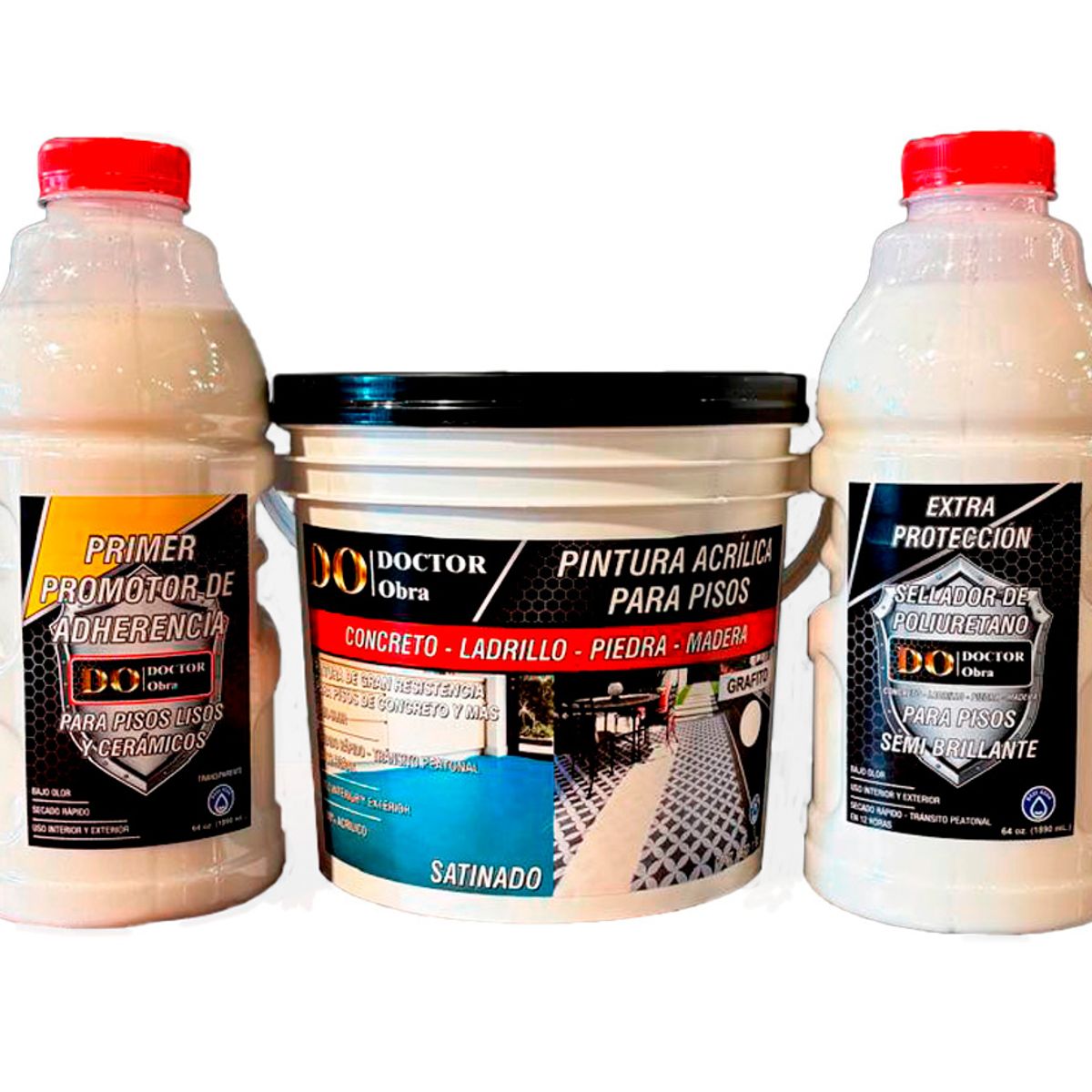 DO DOCTOR OBRA - PINTURA ACRÍLICA PARA PISOS CERÁMICOS GRIS PLATA 2 GALONES