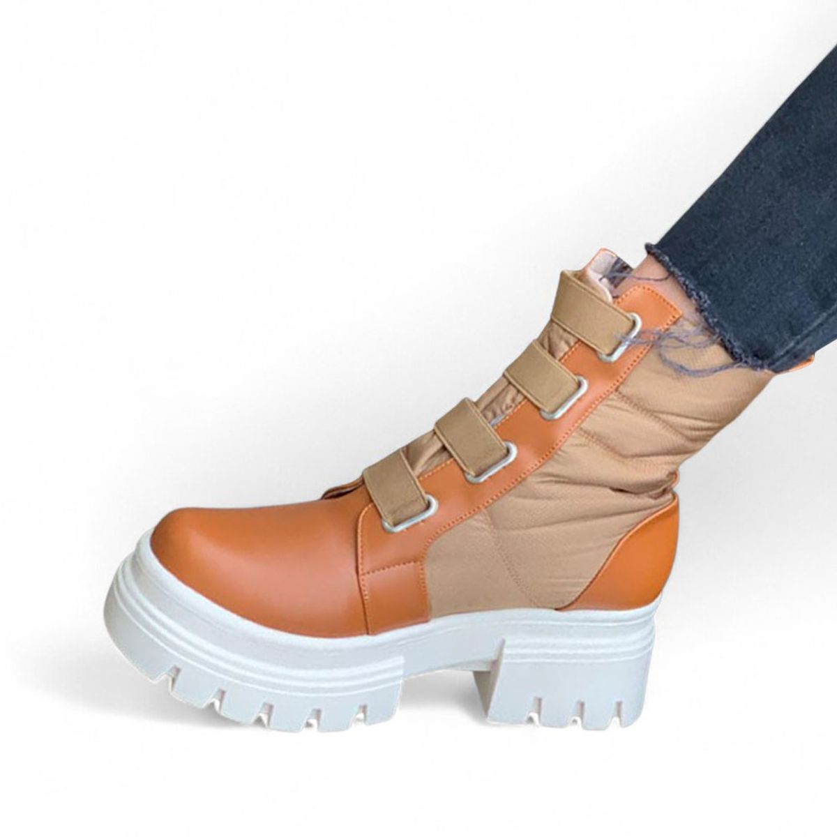 GENERICO - Botin Mujer Impermiable Taco 5 2086L-65 Color Camel