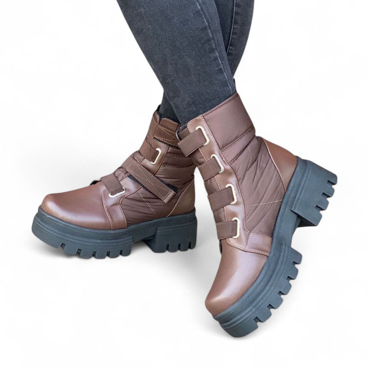 GENERICO - Botin Mujer Impermiable Taco 5 2086L-65 Color Marron