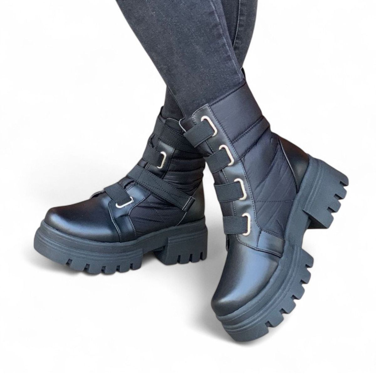 GENERICO - Botin Mujer Impermiable Taco 5 2086L-65 Color Negro