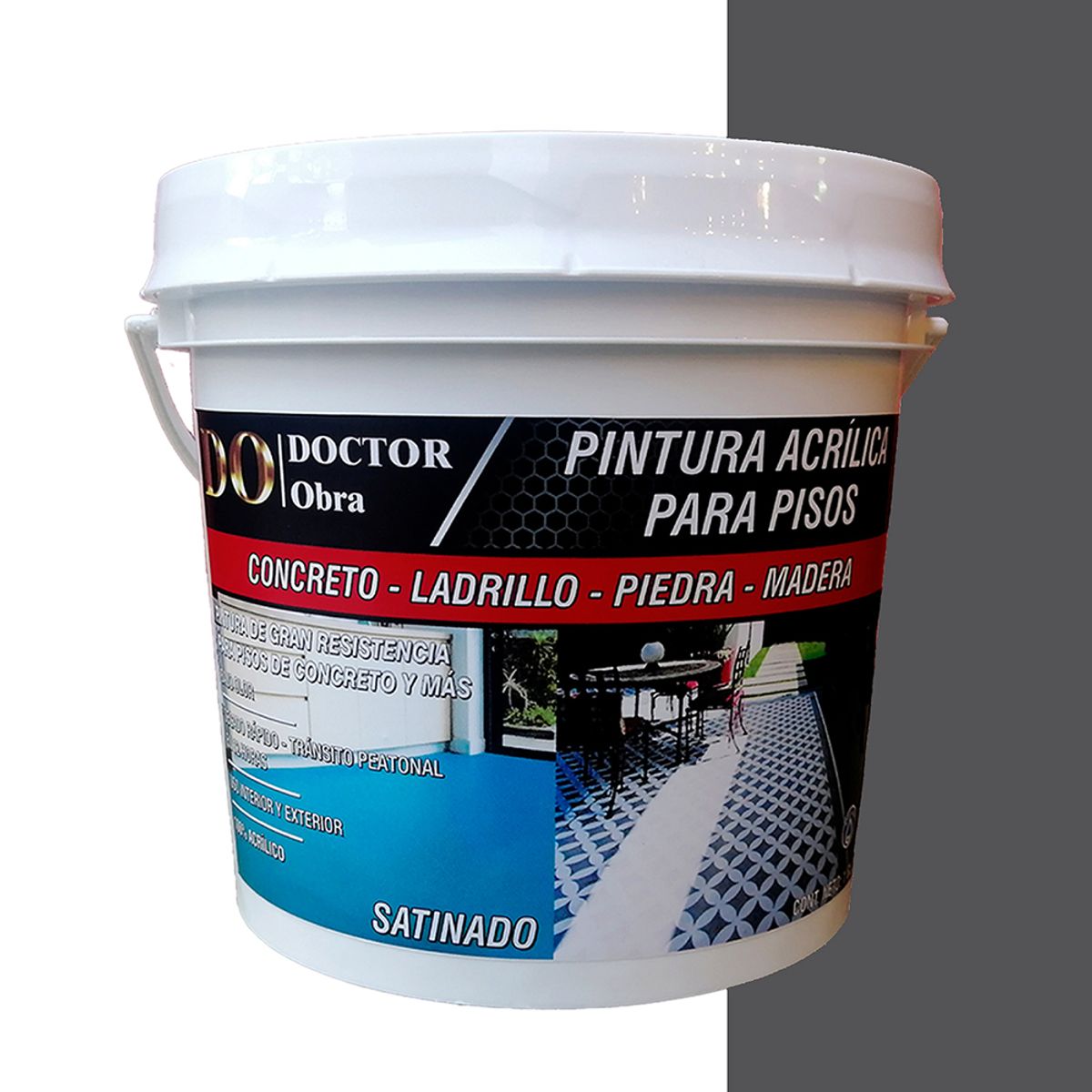 DO DOCTOR OBRA - PINTURA ACRÍLICA PARA PISOS CERÁMICOS GRIS NAVAL 2 GALONES