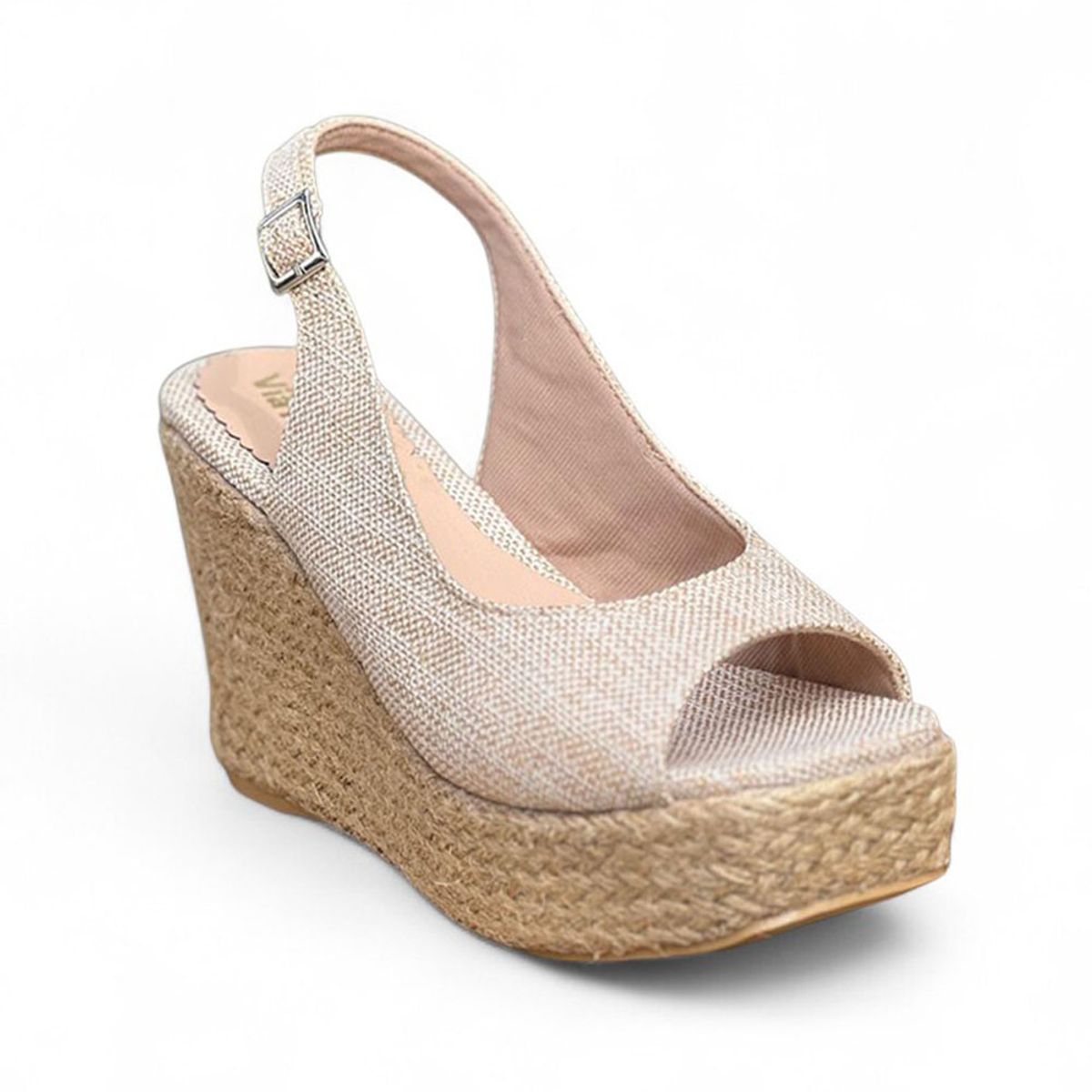 GENERICO - Sandalia Mujer Media Estacion Taco 9 2086L-60 Color Beige