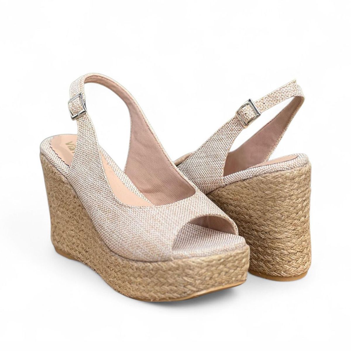GENERICO - Sandalia Mujer Media Estacion Taco 9 2086L-60 Color Beige