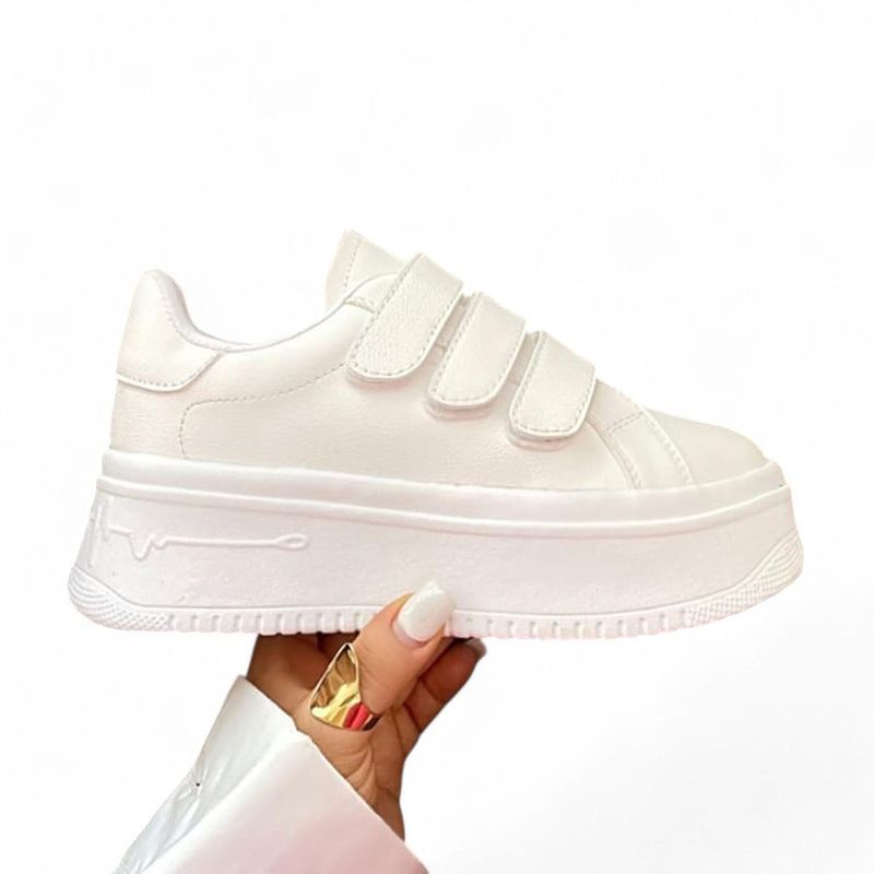 GENERICO - Zapatilla Mujer Casual 3 Pegas 2086L-50 Color Blanco