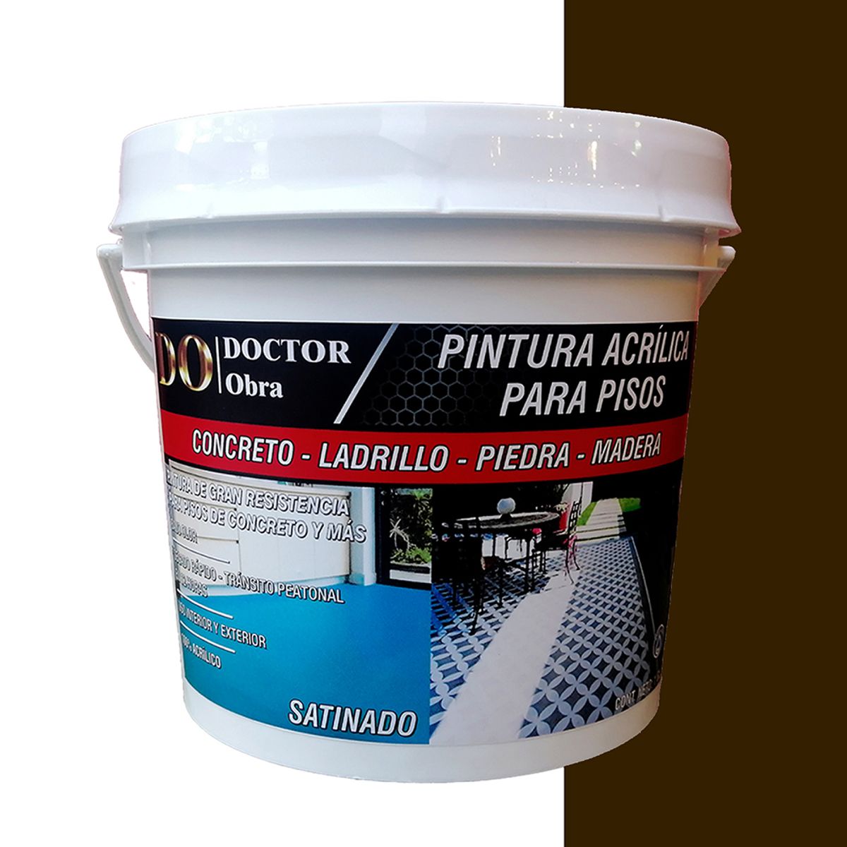 DO DOCTOR OBRA - PINTURA ACRÍLICA PARA PISOS CERÁMICOS MARRÓN 2 GALONES