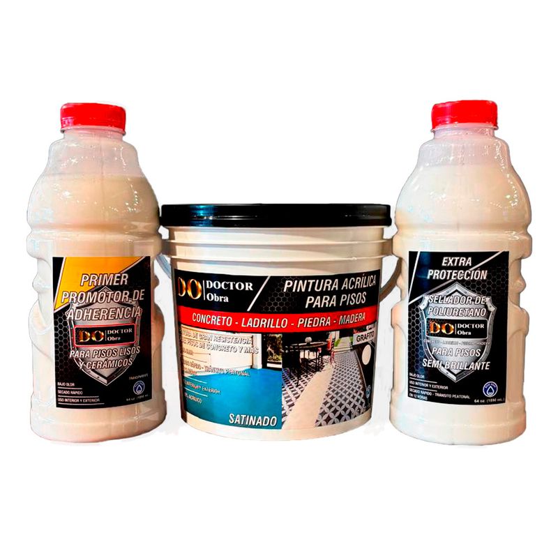 DO DOCTOR OBRA - PINTURA ACRÍLICA PARA PISOS CERÁMICOS GRAFITO 2 GALONES