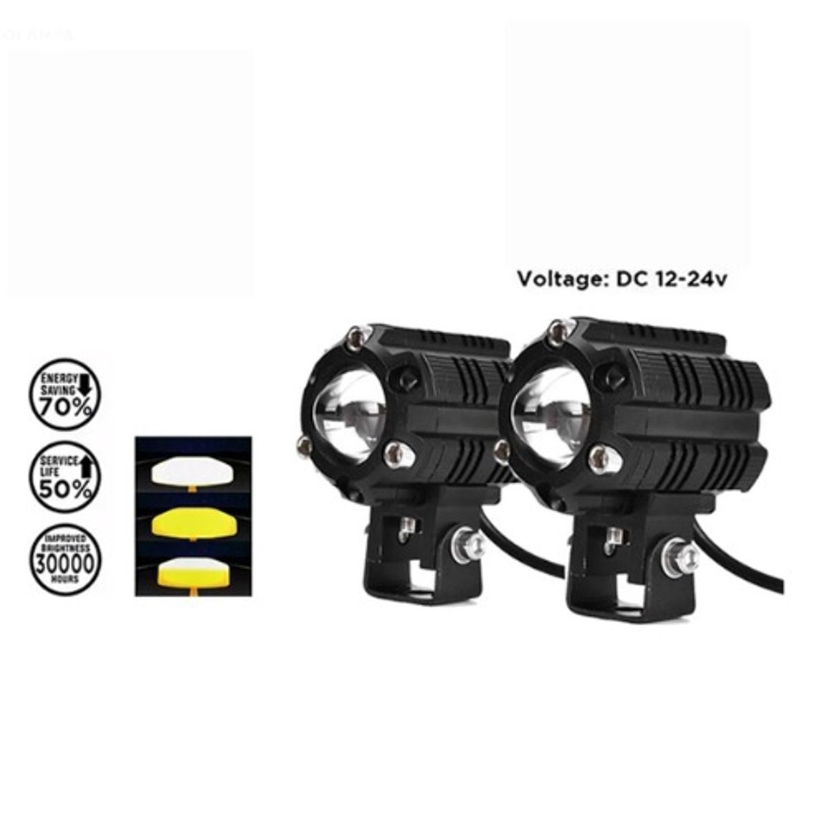 GENERICO - FARO EXPLORADOR LUPA 30W DUALFLASH CON DRIVER 2PCS