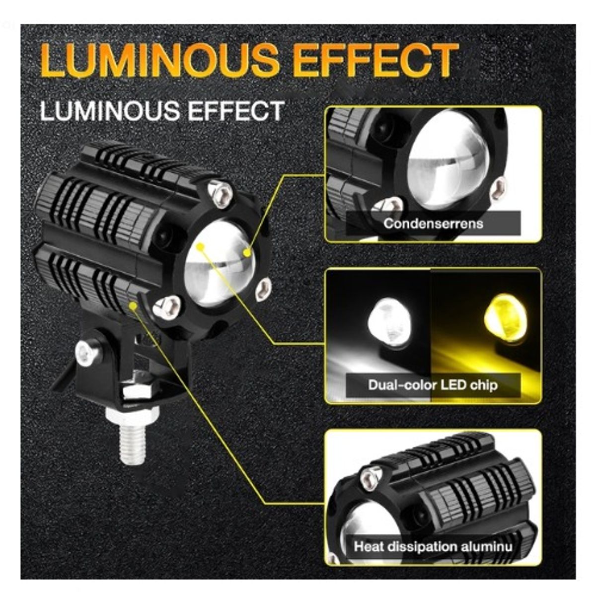 GENERICO - FARO EXPLORADOR LUPA 30W DUALFLASH CON DRIVER 2PCS