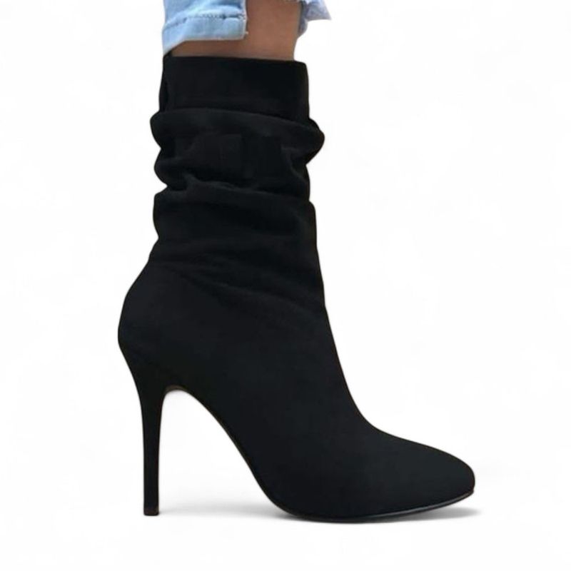 Botin Mujer Corrugado Aguja Taco 2086L-68 Color Gamuza GENERICO