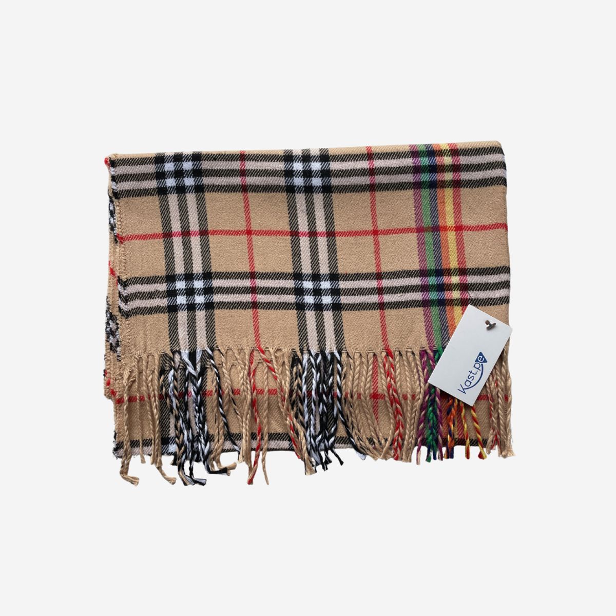 KAST PE - Bufanda Chalina Inti de cuadros Unisex Khaki