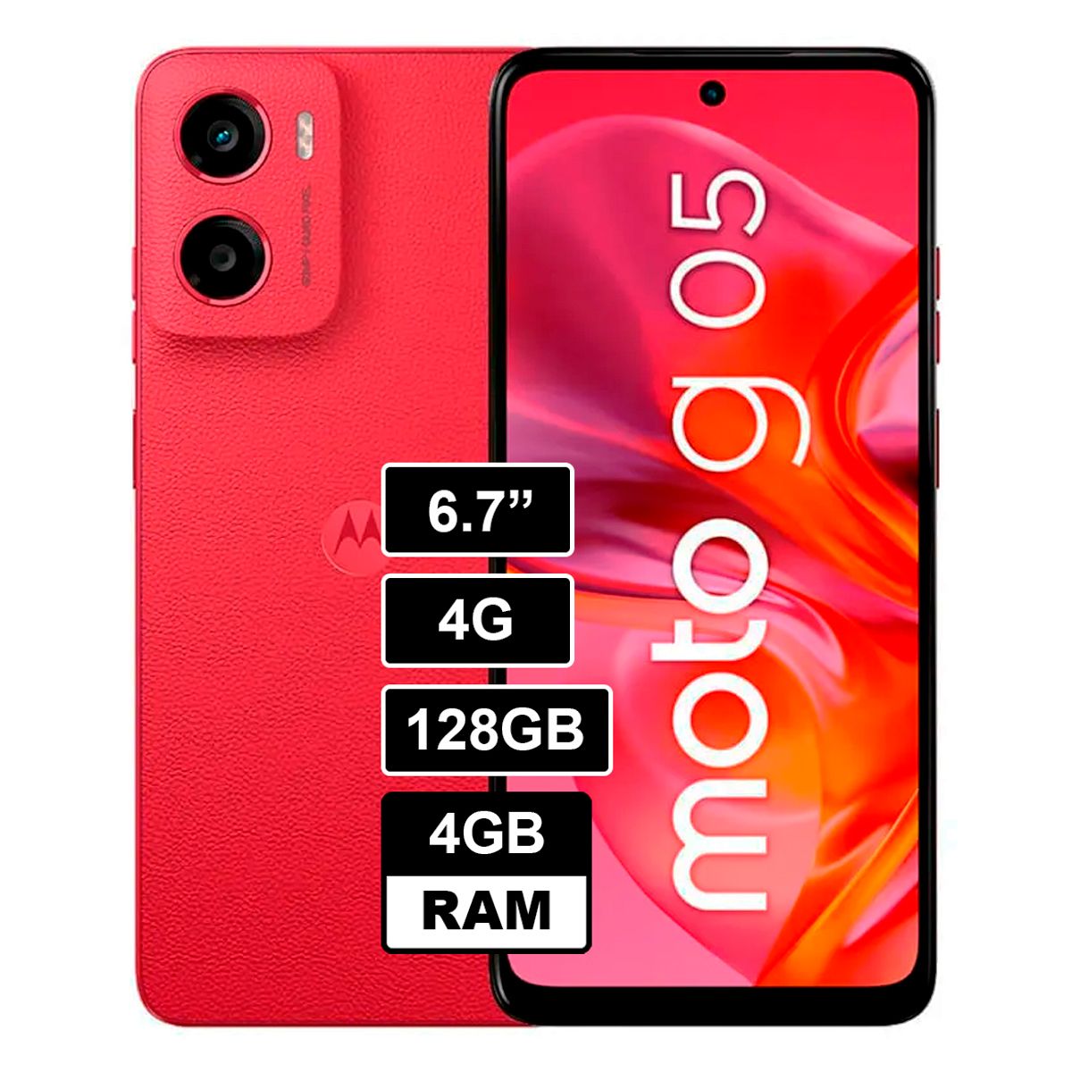 MOTOROLA - Celular Moto G05 4GB RAM - 128GB Color ROJO