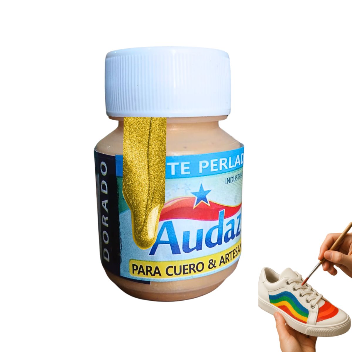 GENERICO - Tinte cuero cuerina metalizado perlado zapatilla Kit6en1