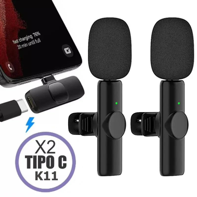 NANOTRON TECHNOLOGIES - Micrófonos Inalámbricos solaperos 2 en 1 K11 Tipo C