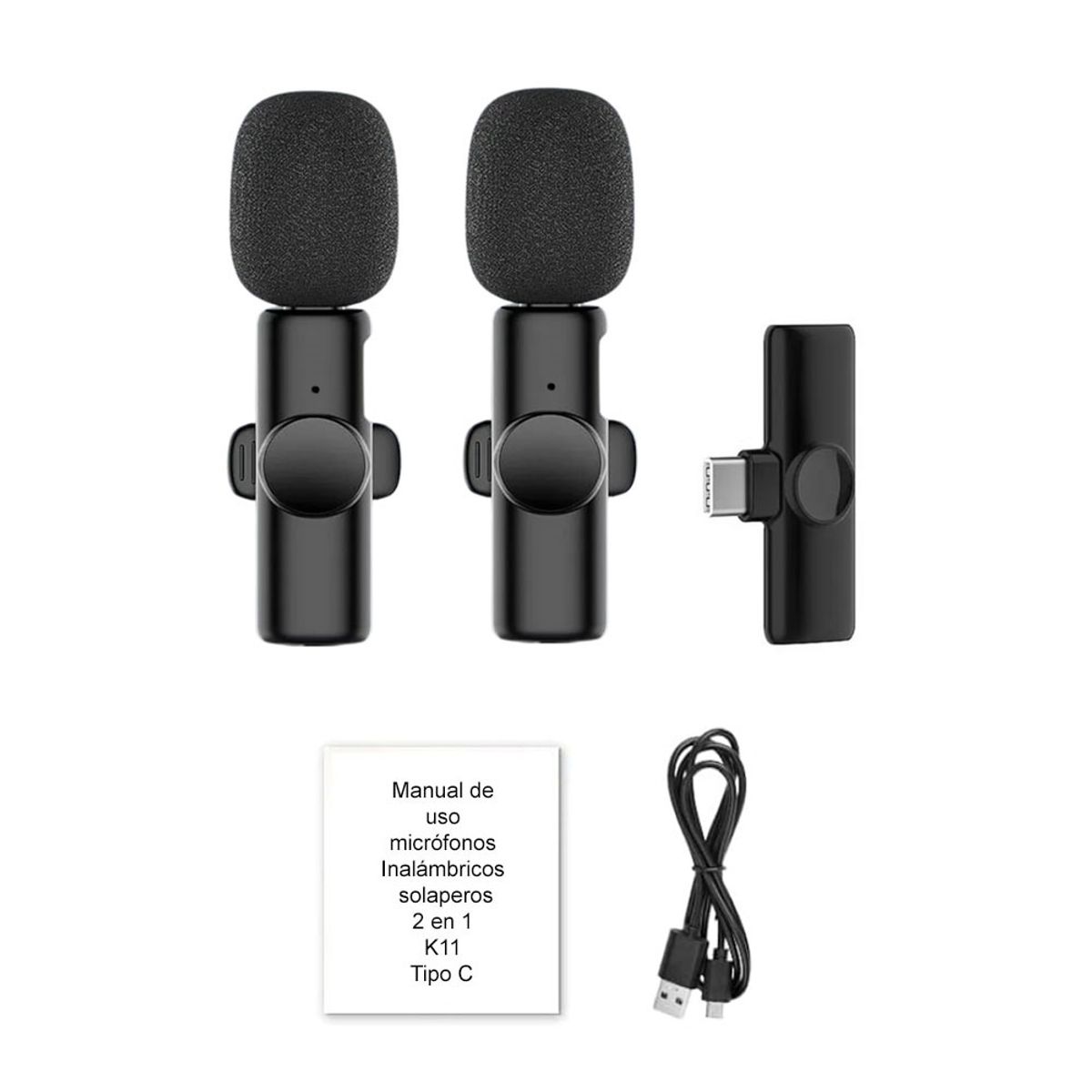 NANOTRON TECHNOLOGIES - Micrófonos Inalámbricos solaperos 2 en 1 K11 Tipo C