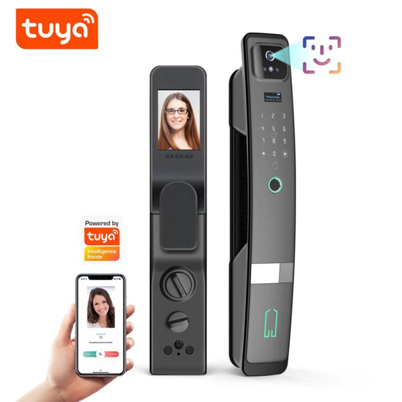 TUYA - Cerradura Inteligente Wifi TUYA Cámara 13MP Rec Facial 3D PST-H20-P