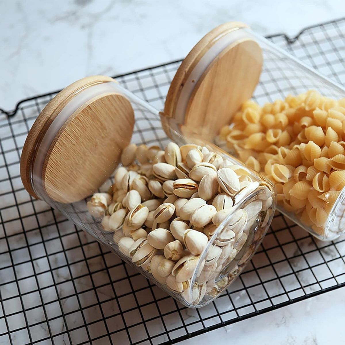 ELMEJORPRECIO - Frascos Herméticos De Vidrio Borosilicato Y Tapa De bambú 1200 ml