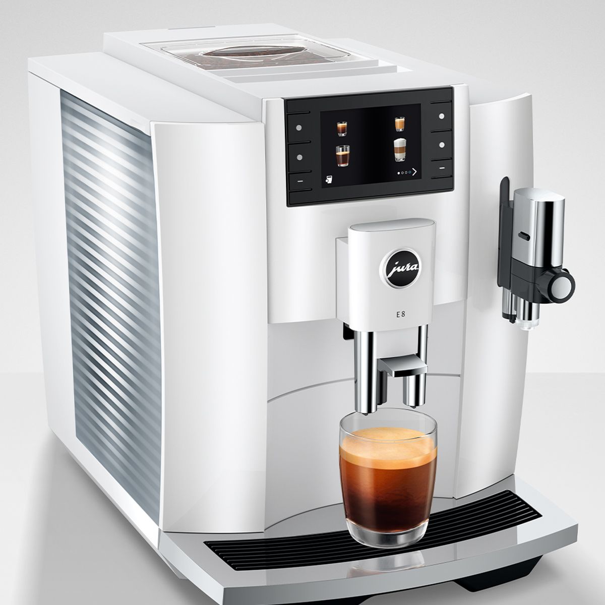 JURA - Cafetera Automatica JURA modelo E8 blanca 15 bares