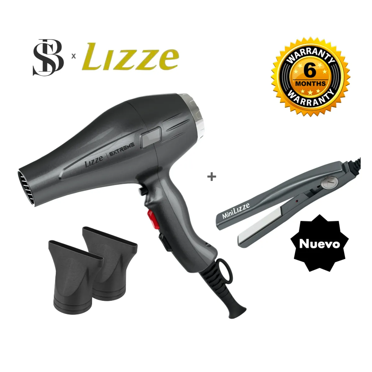 LIZZE - SECADORA DE CABELLO PROFESIONAL LIZZE EXTREME 2400W + MINI LIZZE