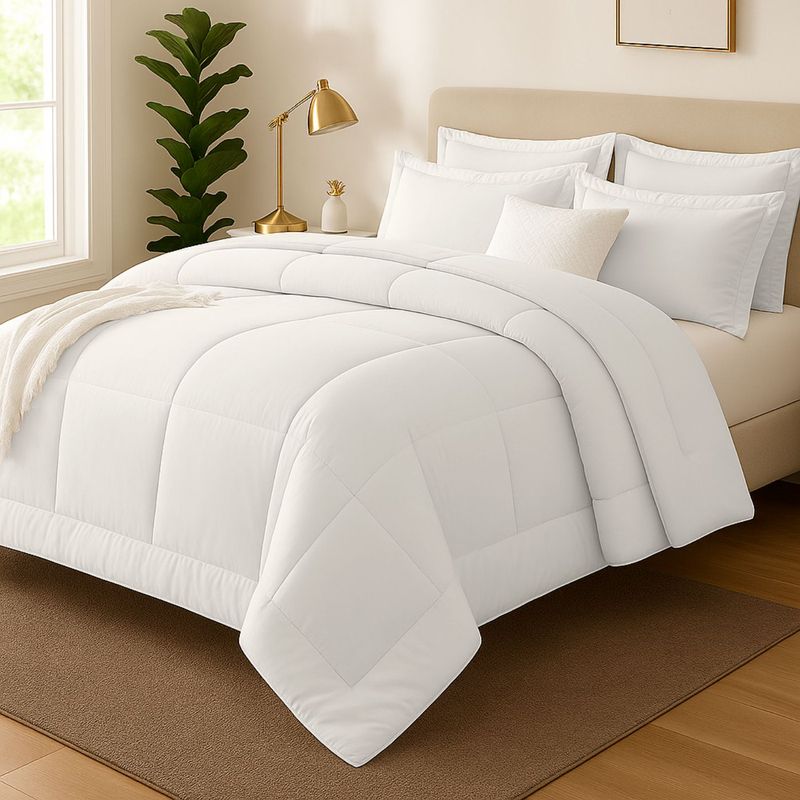 GENERICO - EDREDON 1 PLAZA COOZY SET CUADROS PERU PIMA + FUNDAS DE ALMOHADA