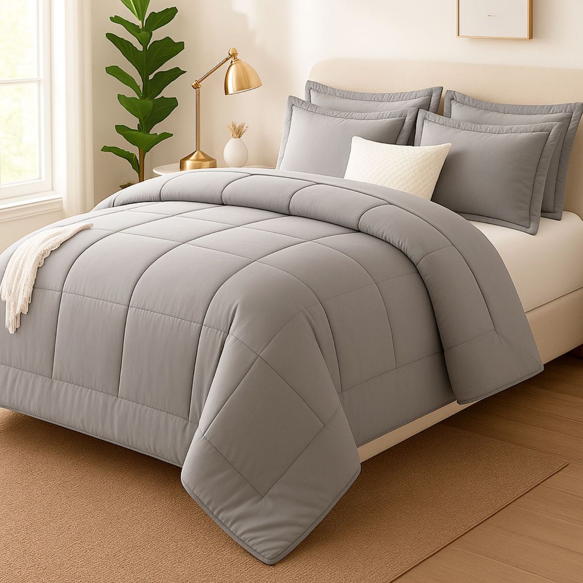 GENERICO - EDREDON 1 PLAZA COOZY SET CUADROS PERU PIMA + FUNDAS DE ALMOHADA