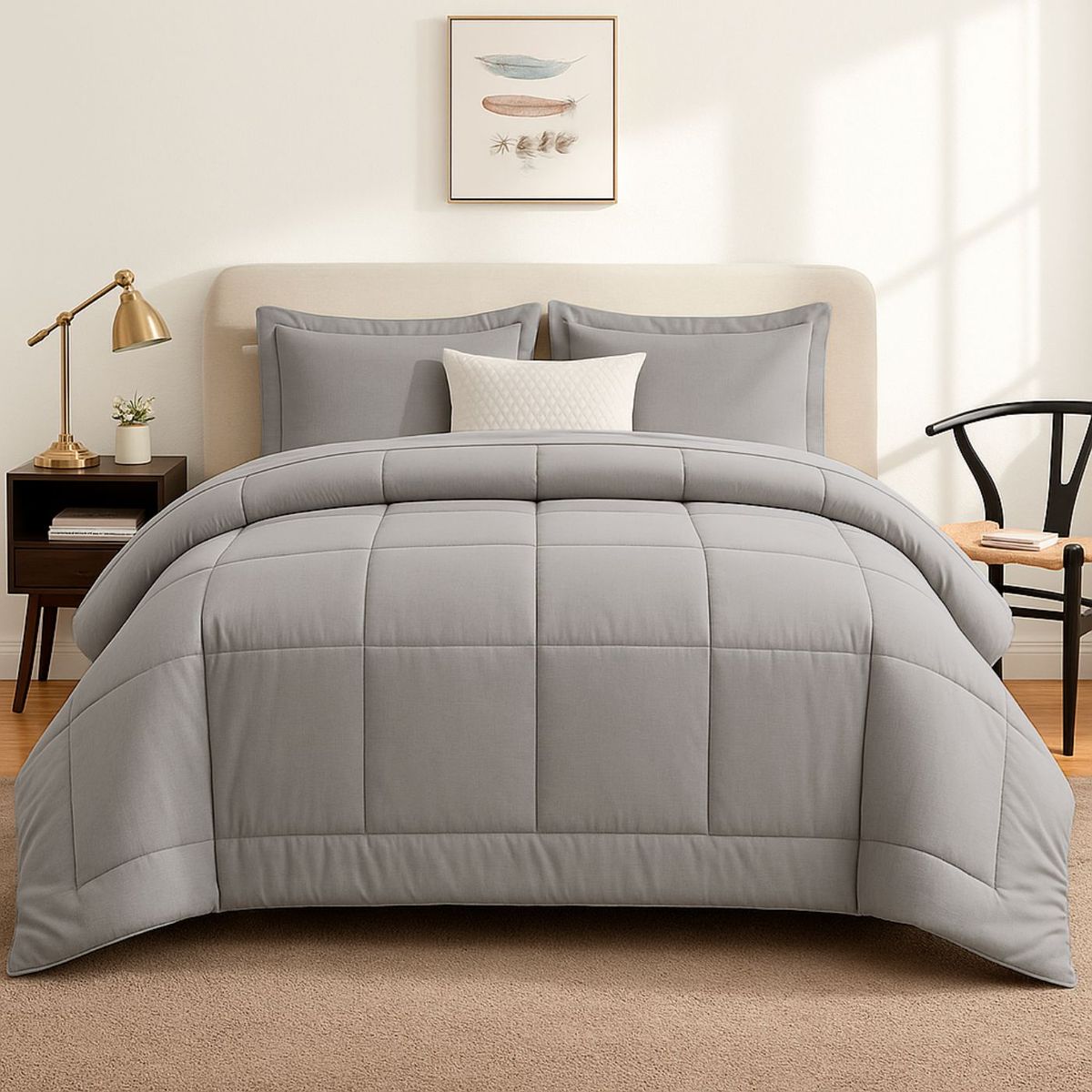 GENERICO - EDREDON 1 PLAZA COOZY SET CUADROS PERU PIMA + FUNDAS DE ALMOHADA